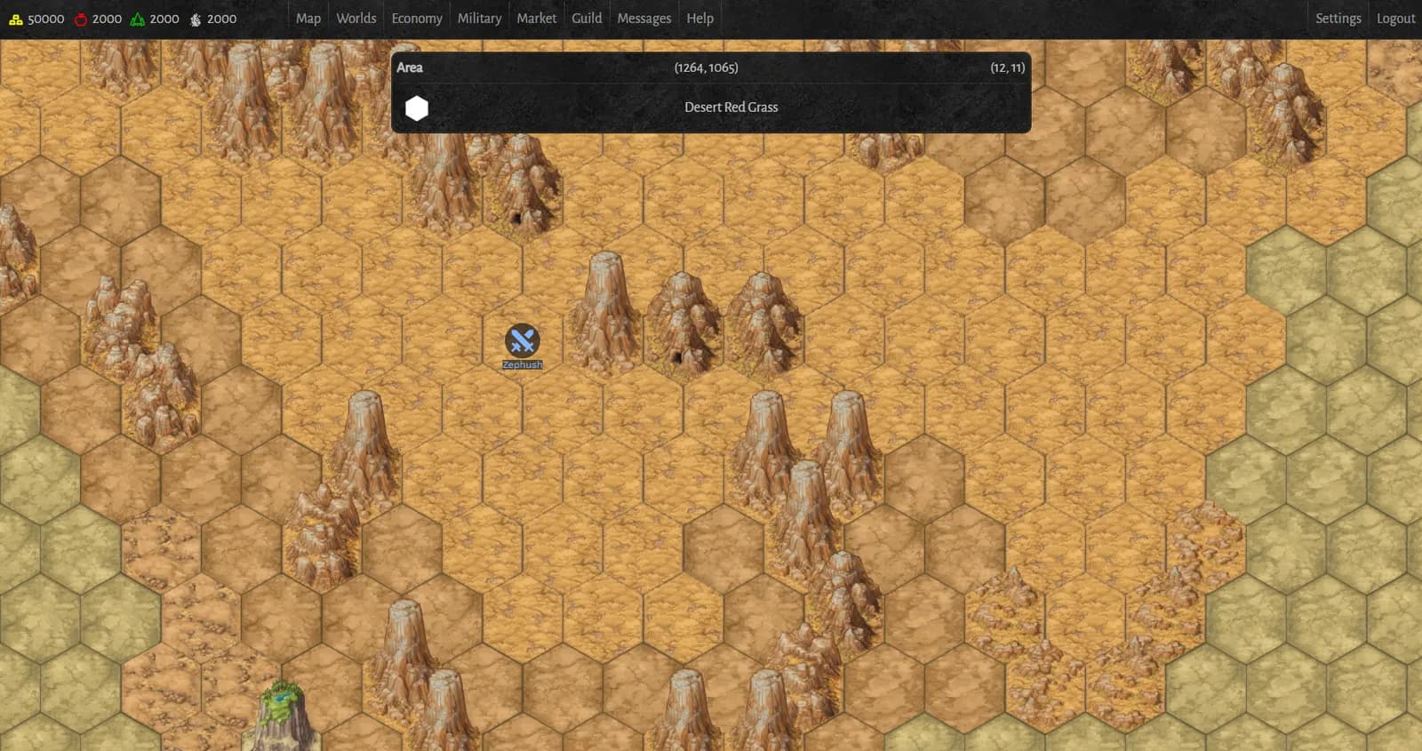An army among red desert spires